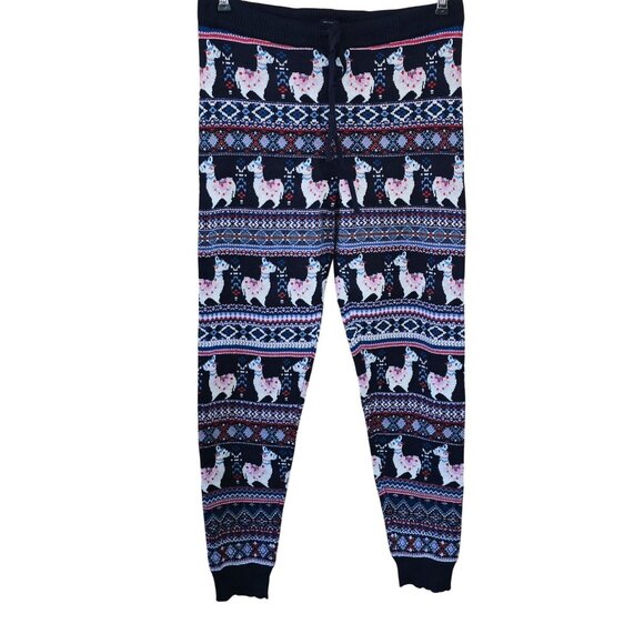 American Eagle Llama Print Knit Joggers Large Cozy Warm animal print warm soft - Picture 2 of 7
